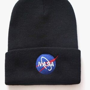 NWOT NASA Black Beanie with Embroidered Logo